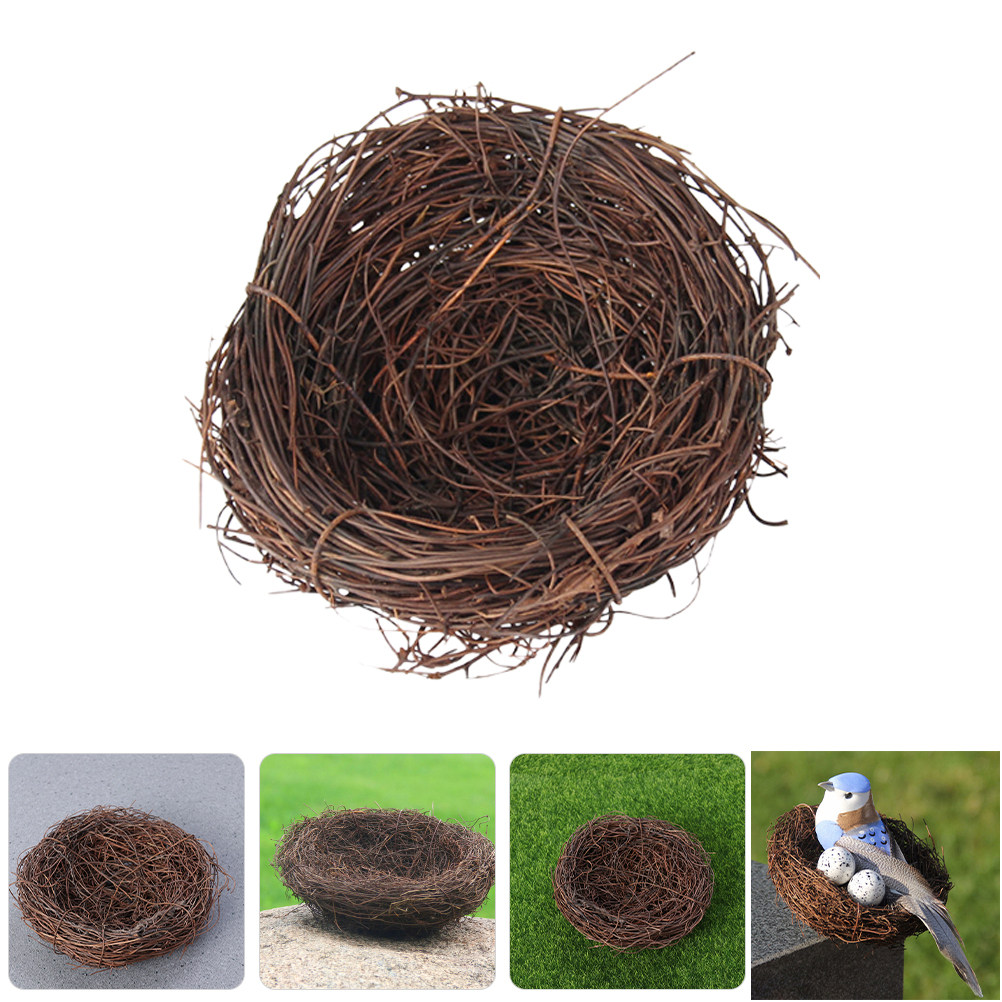 Bonsai Garden Photos - 2Pcs Realistic Woven Rattan Bird Nest