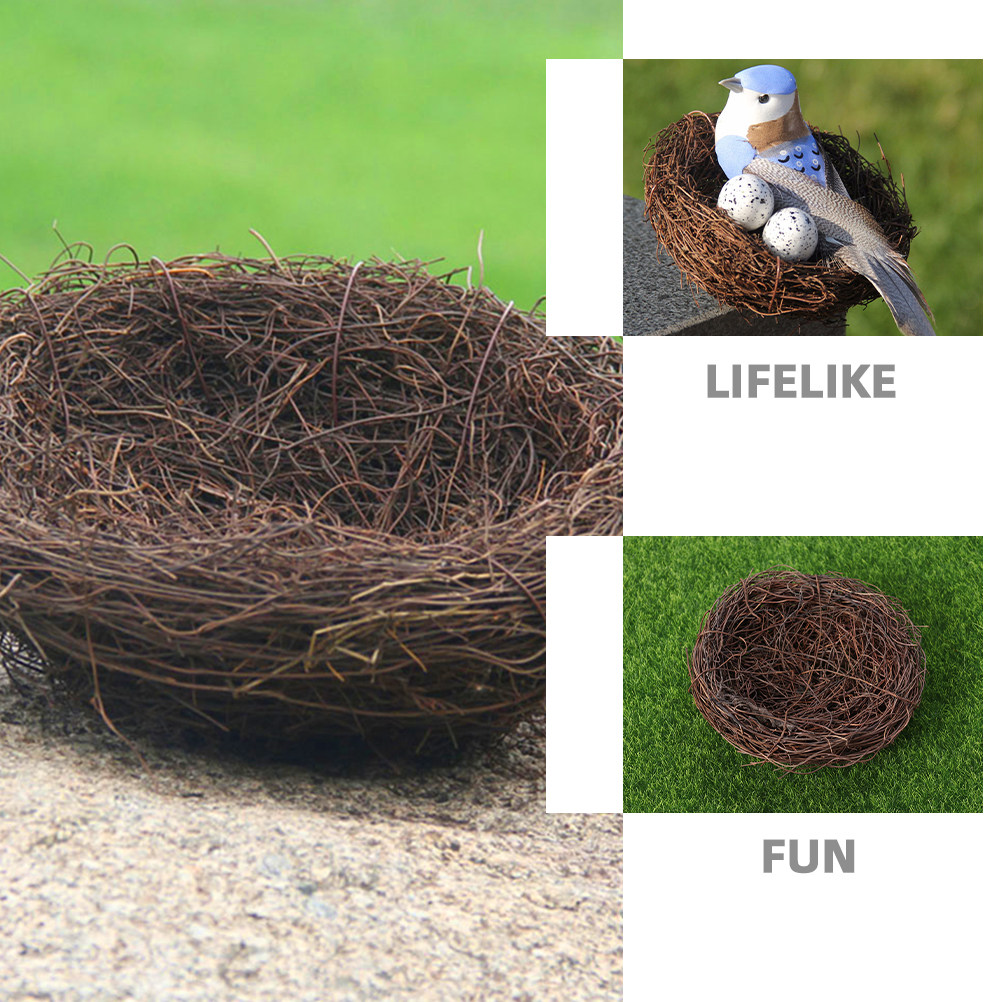 2Pcs Faux Woven Rattan Bird Ne - Bonsai Garden Photos review and price